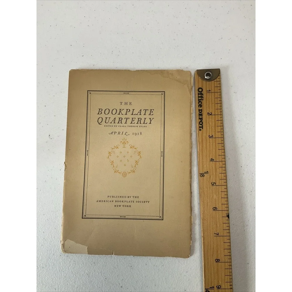 The Bookplate Quarterly April 1918‎ American Society Ex Libris Antique Book Rare